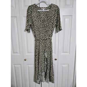 Cato large women's green polka dot wrap dress